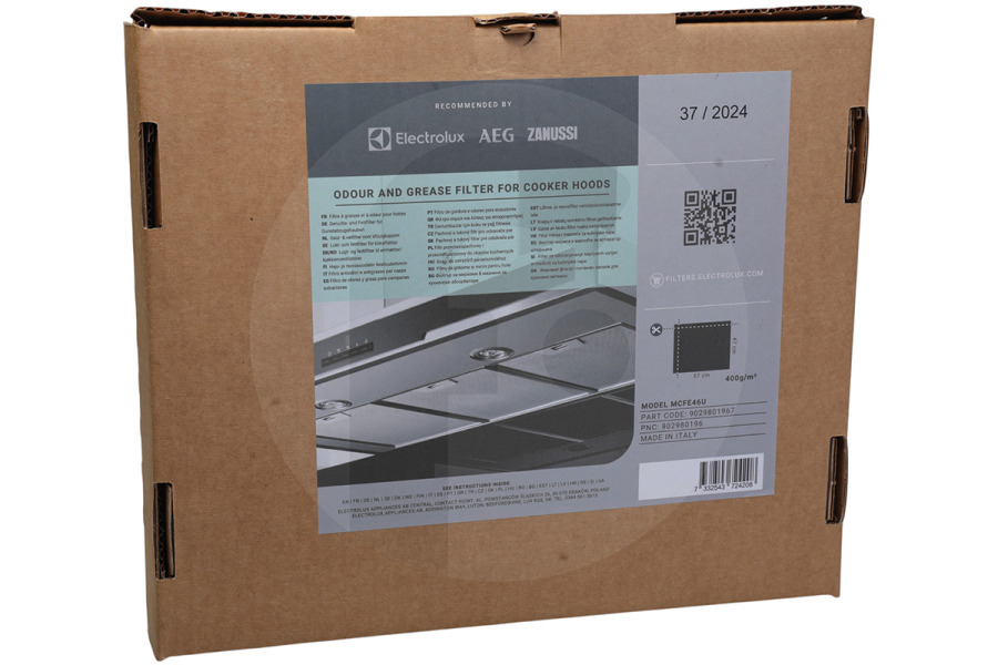 Electrolux Cappa aspirante Filtro antiodore e antigrasso (filtro a carbone) 470x570x10mm per AEG, Electrolux e altri cappa aspirante 9029866044