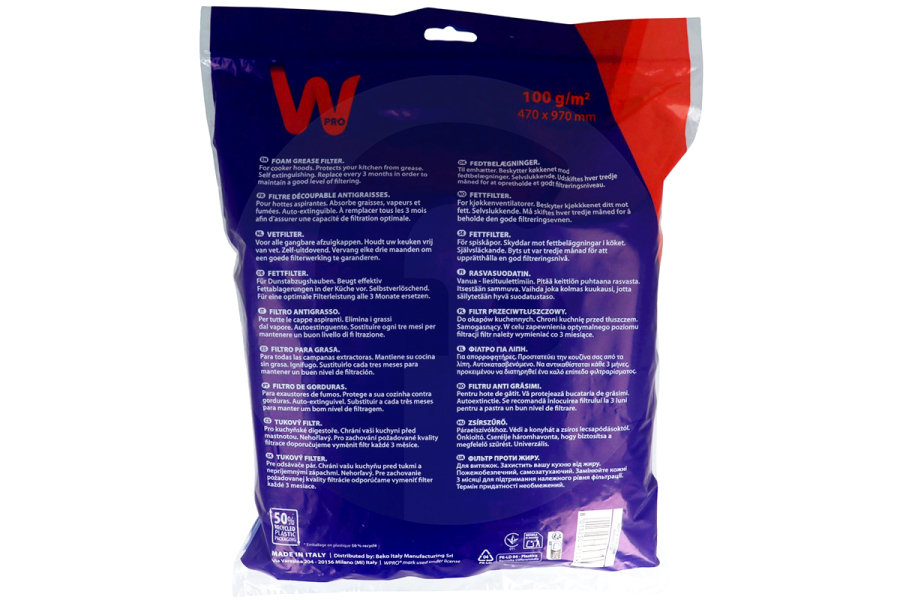 WPRO Campana extractora Filtro (normal) campana extractora 484000008527, UGF018