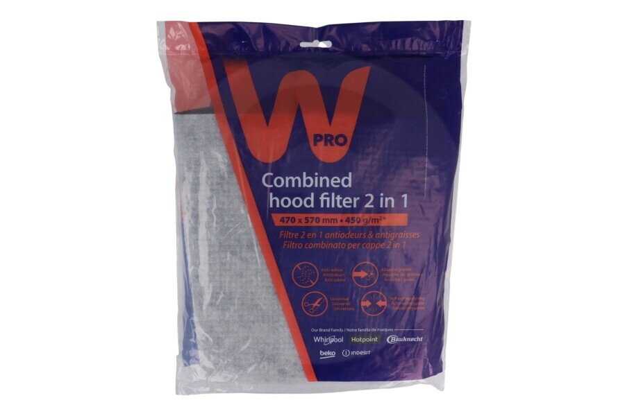 WPRO 484000008524 Campana extractora Filtro combinado universal 2 en 1 campana extractora 480181700646 apto para entre otros todas las campanas