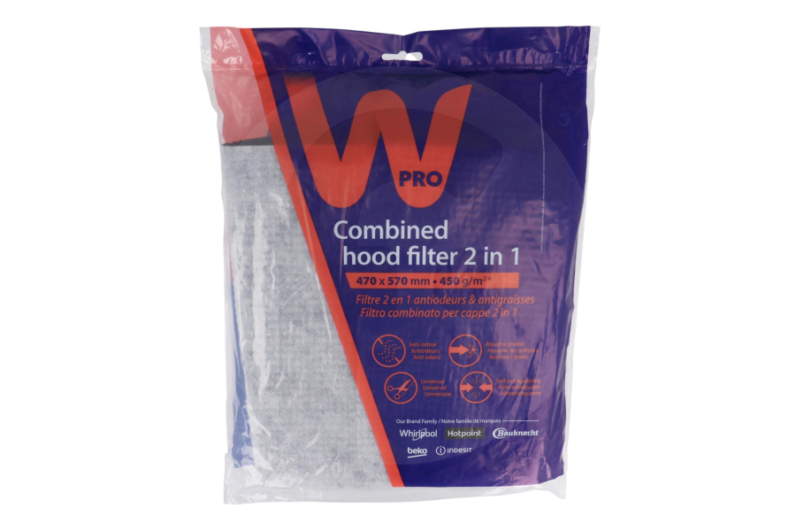 WPRO 484000008524 Campana extractora Filtro combinado universal 2 en 1 campana extractora 480181700646 apto para entre otros todas las campanas