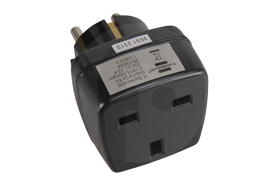 Brennenstuhl Depilador Brennenstuhl adaptador de viaje (adaptador enchufe) de UK a EU 13A 3120W 250V 1508530 apto para entre otros Enchufe Adaptador de Reino Unido - NL