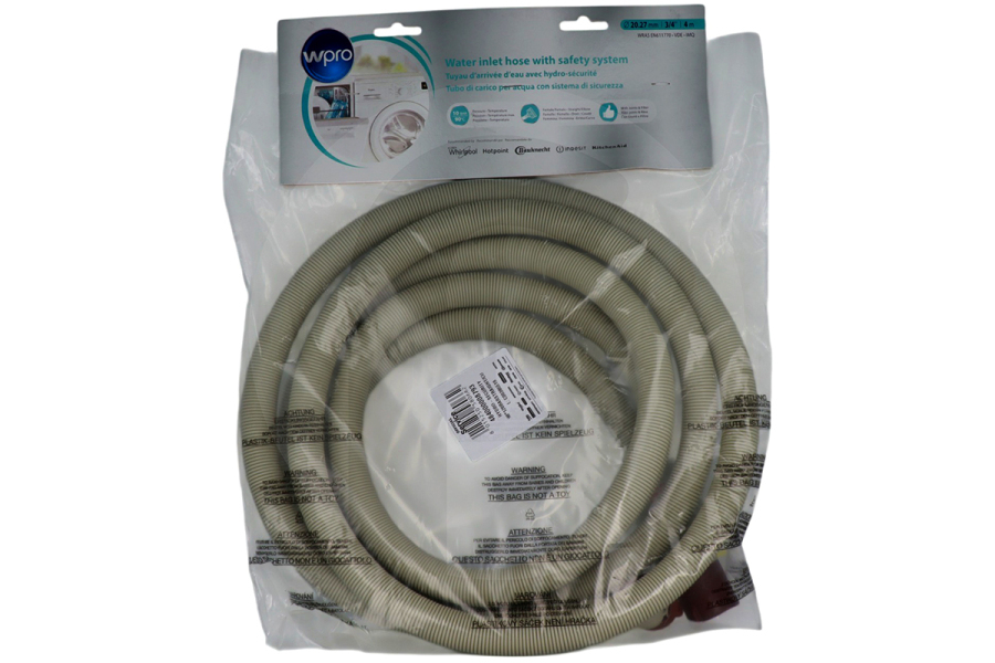 Bauknecht Lavadora WPRO IHS400 Manguera de suministro con Aquastop para lavadora 484000008793 apto para entre otros 4m