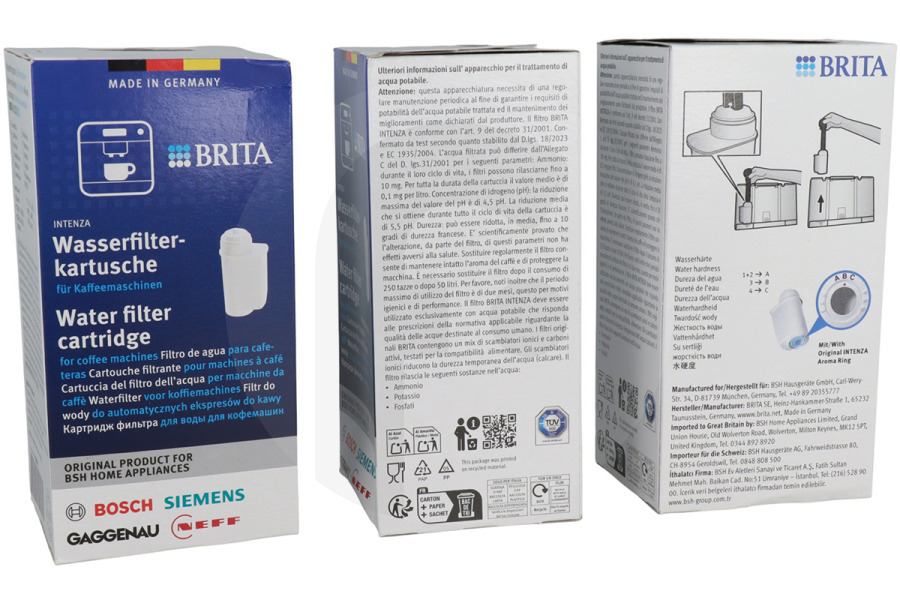 Brita Macchina del caffè TCZ7003 Filtro dell’acqua Brita Intenza, 3 pezzi per macchina da caffè Brita 17008836