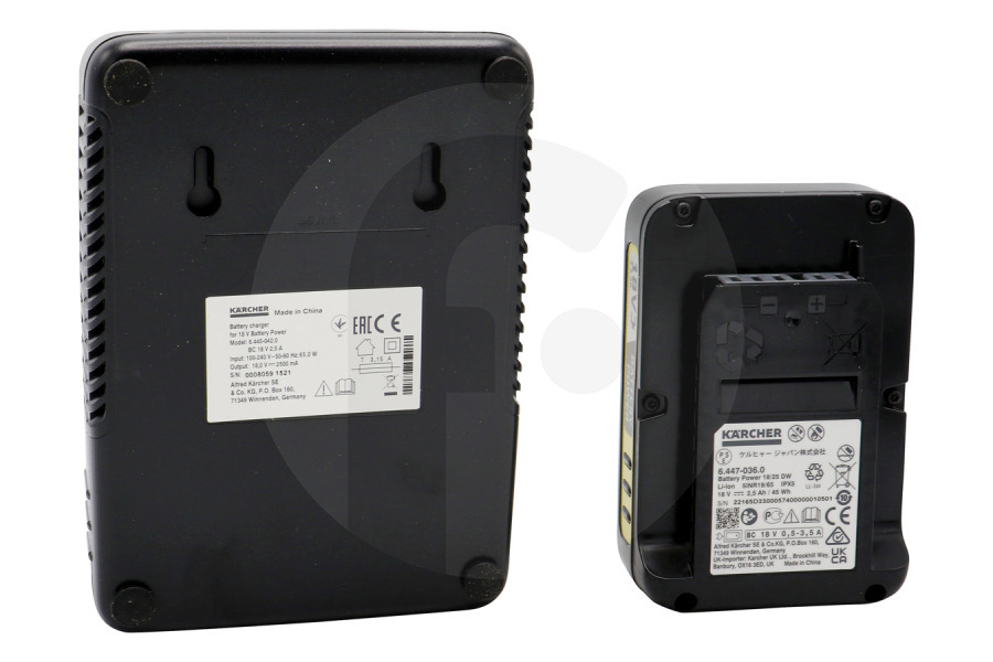 Karcher Tagliasiepi Kärcher kit batteria starter completo incl. batteria 18 V / 2,5 Ah 24450620, 2.445-062.0