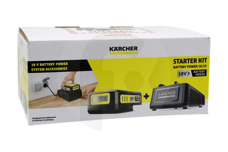 Karcher Tagliasiepi Kärcher kit batteria starter completo incl. batteria 18 V / 2,5 Ah 24450620, 2.445-062.0