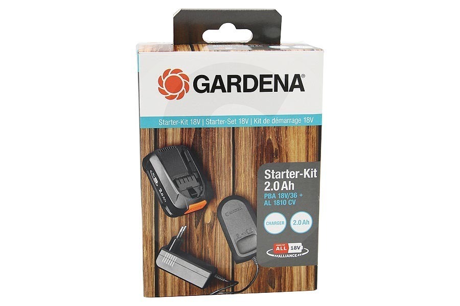 Gardena  Gardena starter kit batteria P4A QC+1x2,0Ah Power for All 14909-20