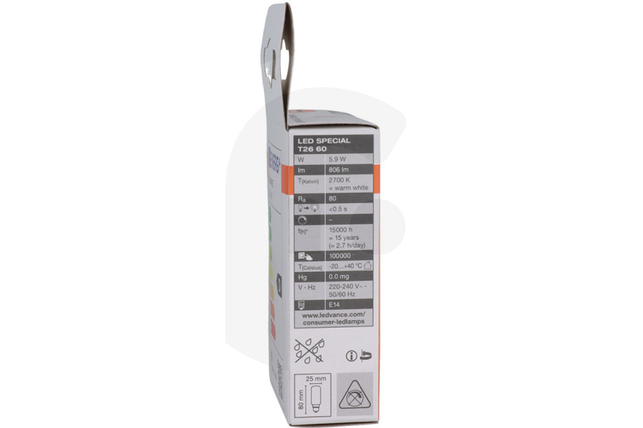Osram  Lampada speciale per frigorifero T26 E14 6,5W