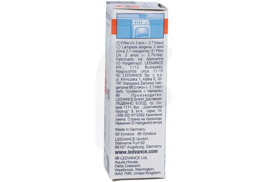 Ignis Horno Osram Lámpara halógena para horno, microondas 4050300308081