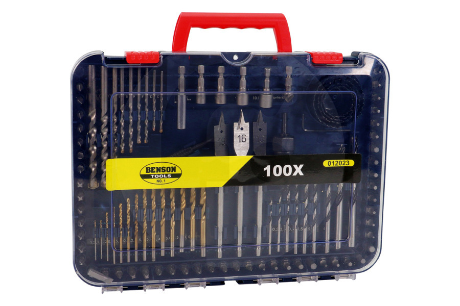 Benson  Benson juego de brocas y puntas 100 unidades + maletín 012023 apto para entre otros 100 piezas + estuche