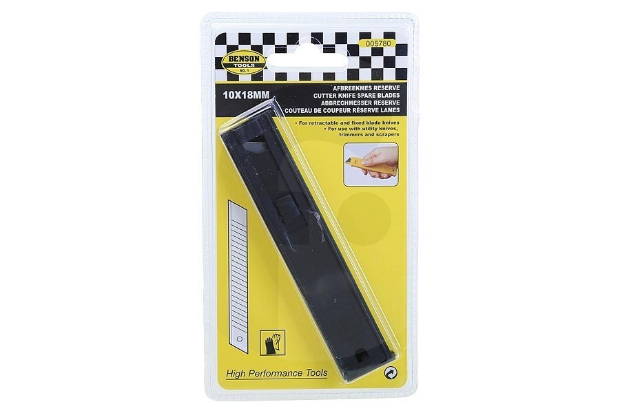 Benson 001379 005780 cuchillas de repuesto para cuchillo retráctil 10 unidades 18mm apto para entre otros cuchillo de uso general