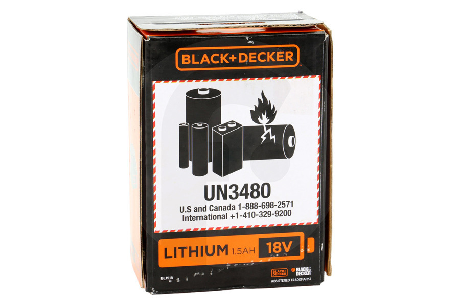 Black & Decker Taladro Inalámbrico Black & Decker Paquete de baterías de 18 V - 1,5 Ah - 27 Wh para herramientas eléctricas NA011189