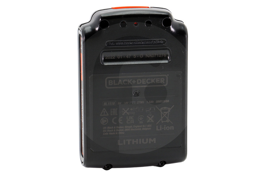 Black & Decker Taladro Inalámbrico Black & Decker Paquete de baterías de 18 V - 1,5 Ah - 27 Wh para herramientas eléctricas NA011189