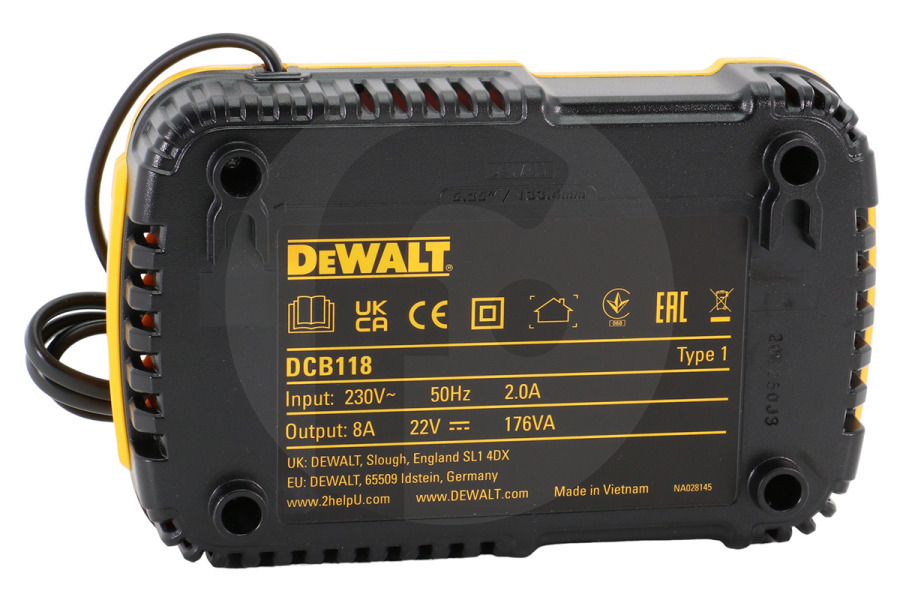 Dewalt Amoladora angular Cargador rápido Dewalt DCB118 N473860 Herramientas eléctricas