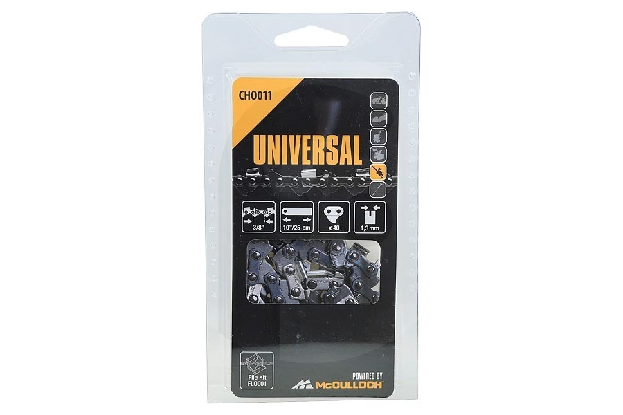 Hitachi 7391736015196 McCulloch cadena universal de 10 pulgadas/25cm con 40 eslabones motosierra CHO011 apto para entre otros Bosch, Husqvarna