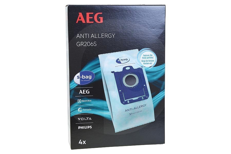 Electrolux Aspiradora S-Bag Anti Allergy bolsas de aspiradora (bolsas para el polvo) 4 uds. para AEG, Electrolux y otros aspiradora 9001684761 apto para entre otros Airmax, Oxygen +, Jetmaxx
