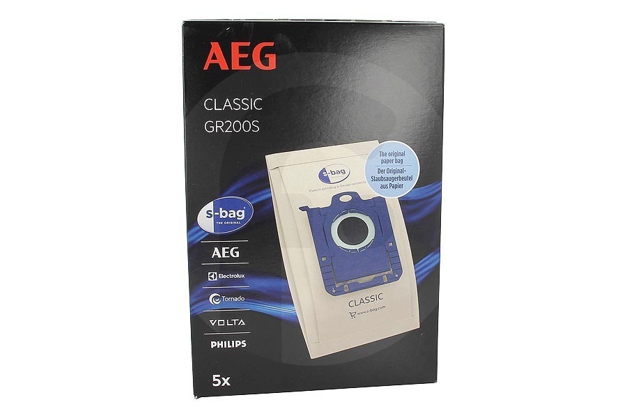Electrolux Aspiradora Classic S-Bag bolsas de papel para aspiradora (bolsas para el polvo) 5 uds. para AEG, Electrolux y otros aspiradora 9001684787 apto para entre otros Airmax, oxígeno +, Jetmaxx