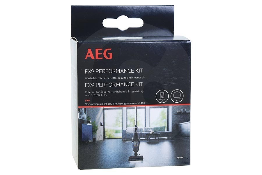 AEG Aspirapolvere AEG ASPK9 FX9 Performance Kit set di filtri con filtro motore lavabile (microfiltro) e filtro di scarico aspirapolvere 9001690800