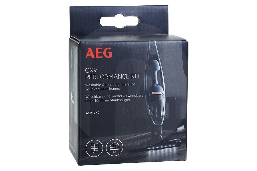 AEG Aspirapolvere AEG ASKQX9 QX9 Performance Filter Kit, set con filtro motore lavabile (microfiltro) e filtro di scarico aspirapolvere 9009230922