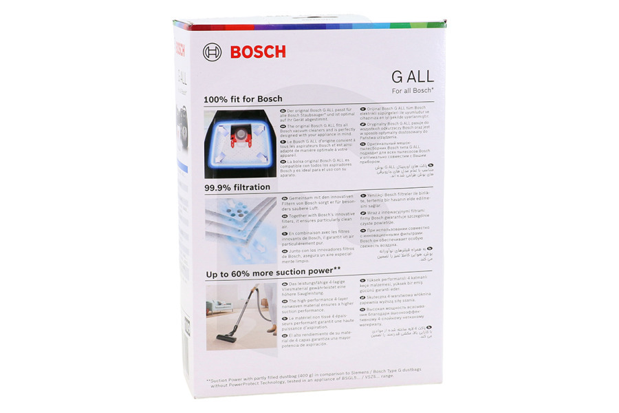 Bosch Aspirapolvere Sacchetti per aspirapolvere (sacchetti raccoglipolvere) 4 pezzi Tipo G per Bosch, Siemens e altri aspirapolvere 17003048