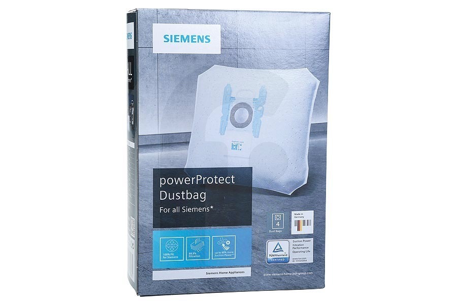 Bosch Aspiradora Siemens powerProtect Dustbag VZ41FGALL bolsas para aspiradora (bolsas para polvo) 4 piezas aspiradora 17003049 apto para entre otros Todo tipo G Series