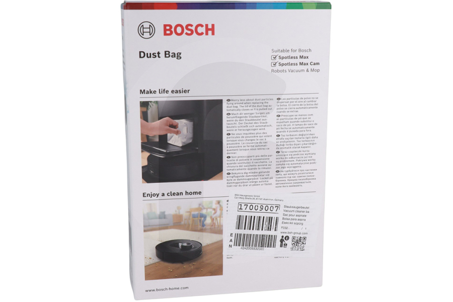 Bosch  Bosch sacchetto aspirapolvere Dust Bag Spotless per aspirapolvere 17009007, BHZRDB
