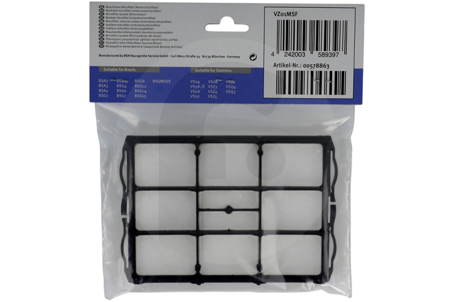 Constructa Aspiradora Filtro para aspiradora 618907, 00618907