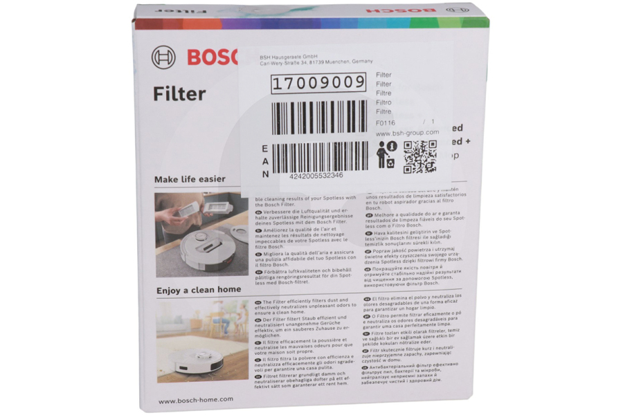 Bosch  Bosch Filter Spotless für Staubsauger 17009009, BHZRF12