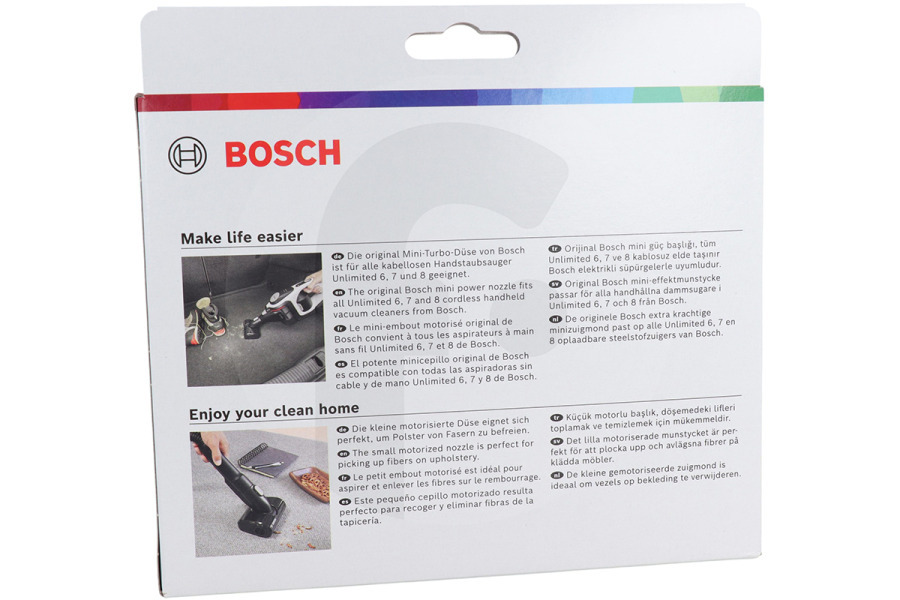 Bosch Aspirapolvere Turbo spazzola (bocchetta turbo, spazzola elettrica) mini Unlimited per Bosch, Siemens e altri aspirapolvere senza fili 17008529, BHZUMP