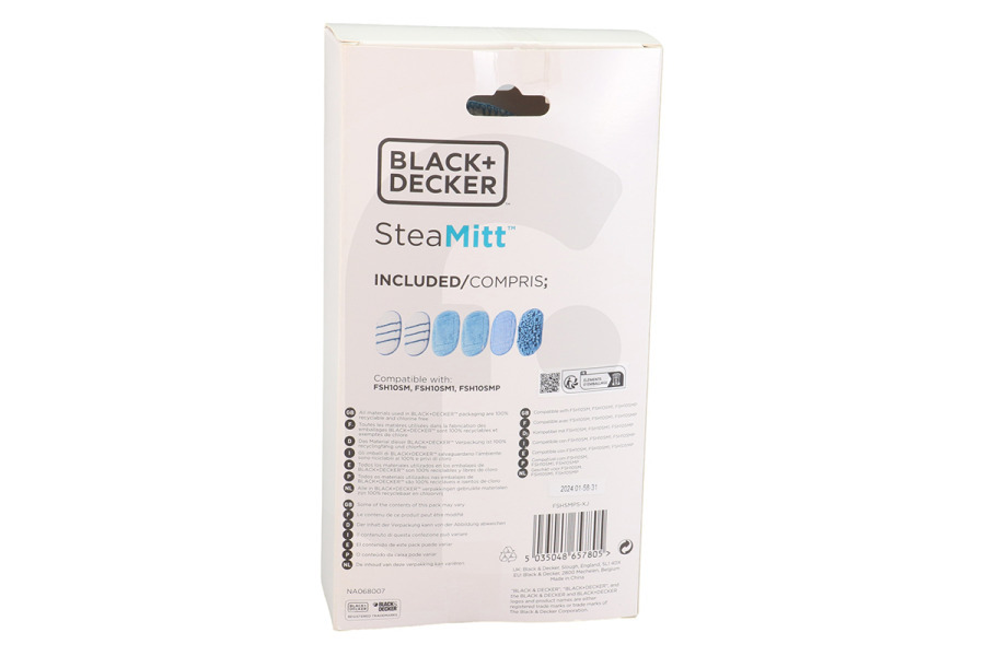 Black & Decker Pulitore a vapore e Scopa a vapore Set di panni Black & Decker SteaMitt FSHSMPS-XJ Pulitore a vapore