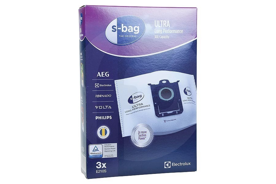 Aeg electrolux 9001684613 Aspiradora Electrolux S-Bag Ultra Long Performance Bolsas Aspiradora E210B 9001660092 apto para entre otros Oxygen, Air Max, City Line