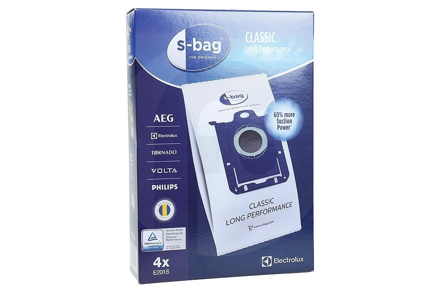 Aeg electrolux Aspiradora Electrolux S-Bag Classic Long Performance Bolsas Aspiradora E201S, 9001684589 apto para entre otros Airmax, Oxygen +, Jetmaxx