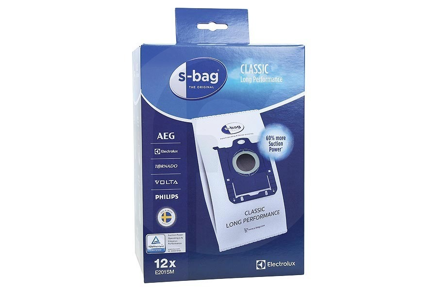 Aeg electrolux Aspiradora S-Bag Classic Long Performance bolsas de papel para aspiradora 12 uds. para AEG, Electrolux y otros aspiradora 9001684811, 9002560994 apto para entre otros Airmax, Oxygen +, Jetmaxx