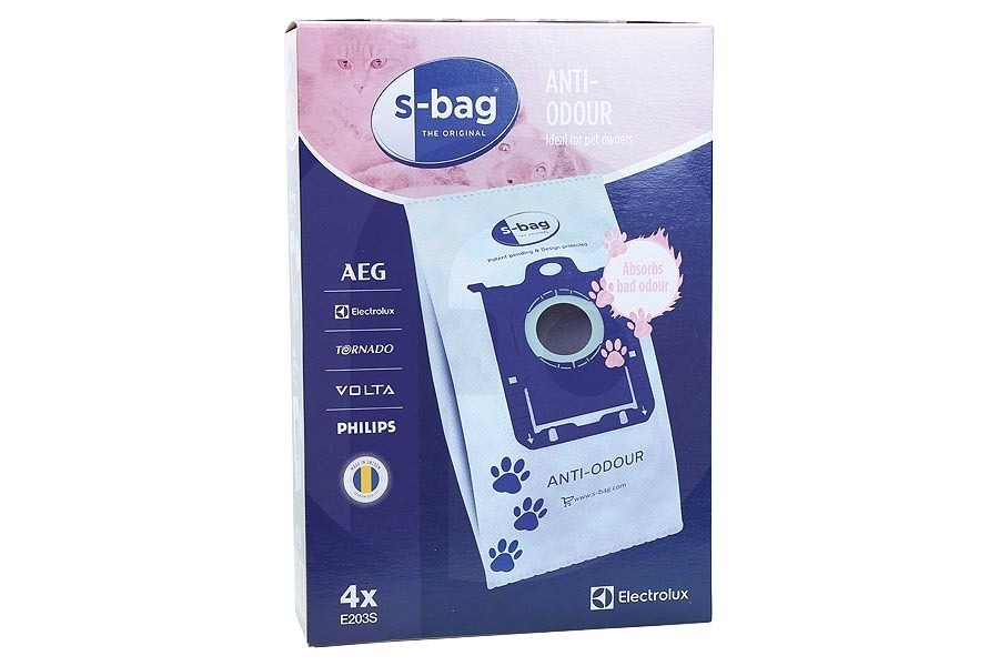 Bork Aspiradora Electrolux S-Bag Anti-Olor Bolsas Aspiradora E203B, 9001684597 apto para entre otros Airmax, Oxygen +, Jetmaxx