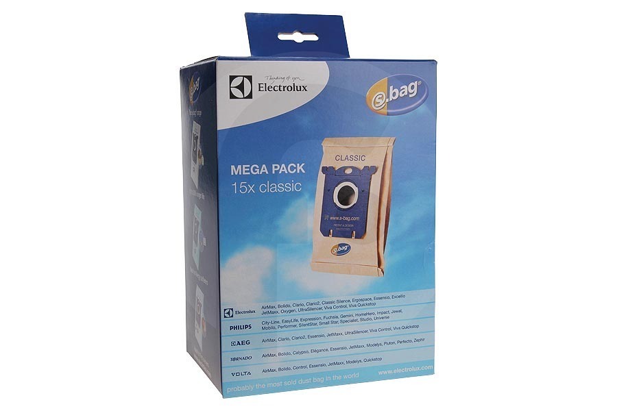 Aeg electrolux 9001688002 Aspiradora Electrolux S-Bag Classic Bolsas Aspiradora Mega Pack 9001967695 apto para entre otros AirMax, Oxígeno, JetMaxx