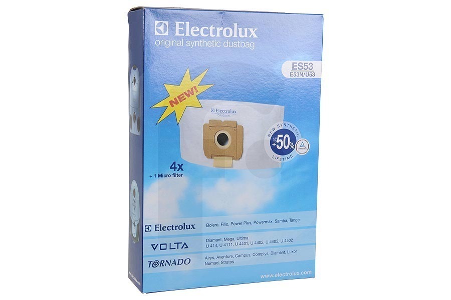 Aeg electrolux Aspiradora Electrolux ES53 / E53N / U53 bolsas para aspiradora (bolsas para polvo) 4 piezas incl. 1 micro filtro aspiradora ES53 9001968420 apto para entre otros Bolero, Filio, PowerPlus