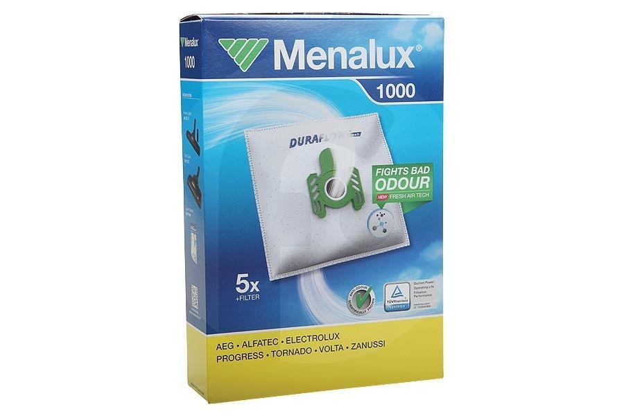 Zanussi Aspiradora Bolsas (Menalux duraflow 1000) aspiradora 1000 9001961326 apto para entre otros Bolero, Filio, PowerPlus