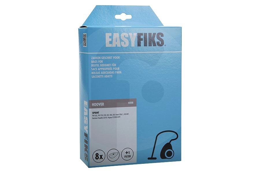 Easyfiks H64 Freespace and Sprint (H008) bolsas para aspiradora (bolsas para polvo) para, entre otros, Hoover 8 piezas incl. 1 filtro aspiradora 35600637