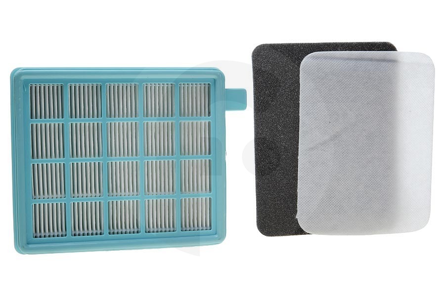 Alternatief 432200493803 Aspirapolvere HEPA set di filtri (allergia) per Philips azzurro 146x126x35mm aspirapolvere 432200493801 adatto a tra cui FC8470, FC8471, FC8472, FC9322, FC9531