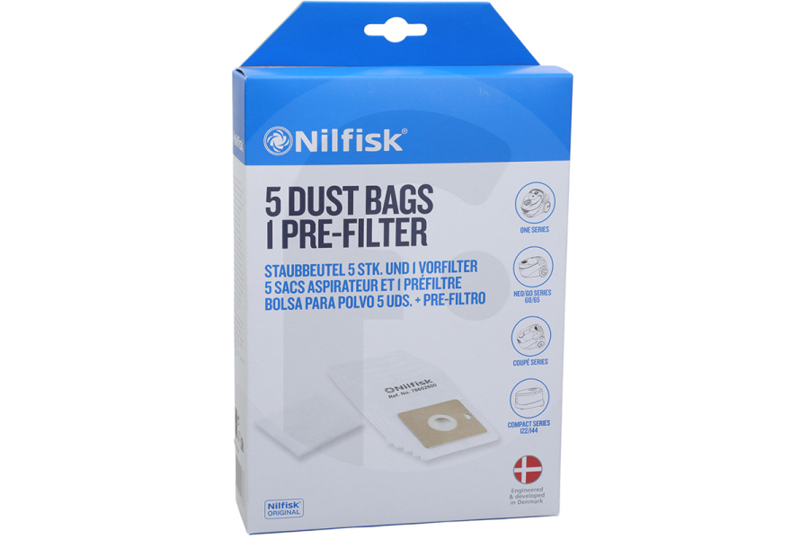 Nilfisk Aspiradora Nilfisk Coupe/Go/Compact bolsas para aspiradora 78602600 apto para entre otros Coupe, Ir