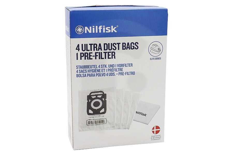Nilfisk Aspiradora Nilfisk Extreme / King series bolsas para aspiradora (bolsas para polvo) 4 piezas incl. 1 filtro aspiradora 107407940 apto para entre otros X110 Extreme, serie Rey