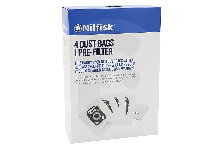 Nilfisk 107412688 Aspiradora Nilfisk Elite/Extreme/King bolsas para aspiradora 107407940 apto para entre otros Serie élite, serie extrema