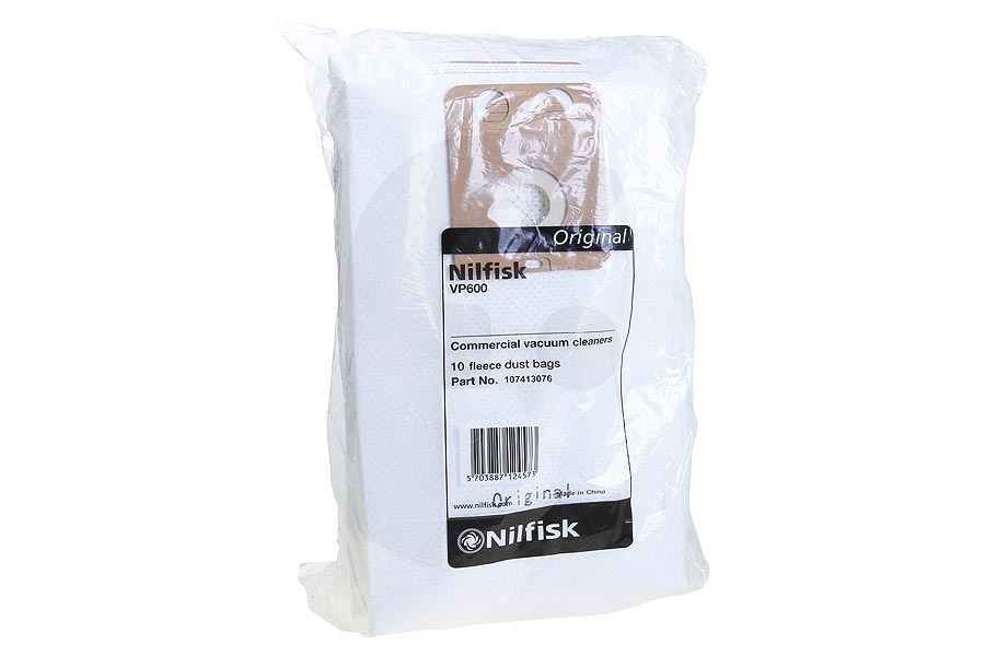 Nilfisk Aspiradora Nilfisk VP600 bolsas para aspiradora (bolsas para polvo) 10 piezas aspiradora 107413076 apto para entre otros VP600, CDNF4000