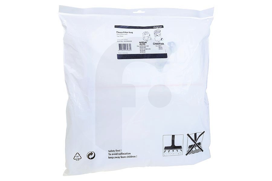 Nilfisk Aspiradora Nilfisk Alto Attix 40/50 bolsas de polvo 302004004 apto para entre otros Alto Attix 550, 560