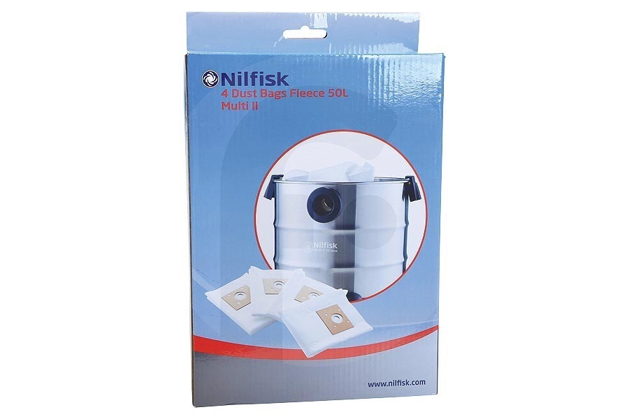 Nilfisk Aspiradora Bolsas de polvo Nilfisk (4 piezas) para aspiradora 107417196 apto para entre otros Aspirador en seco / húmedo Multi II