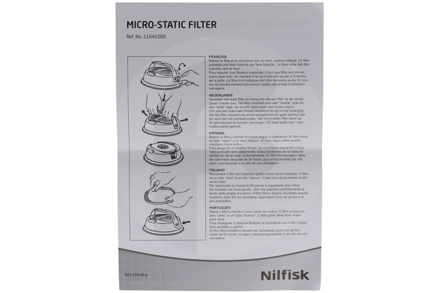 Nilfisk Aspiradora Nilfisk Filtro (set micro-static) aspiradora 11641000