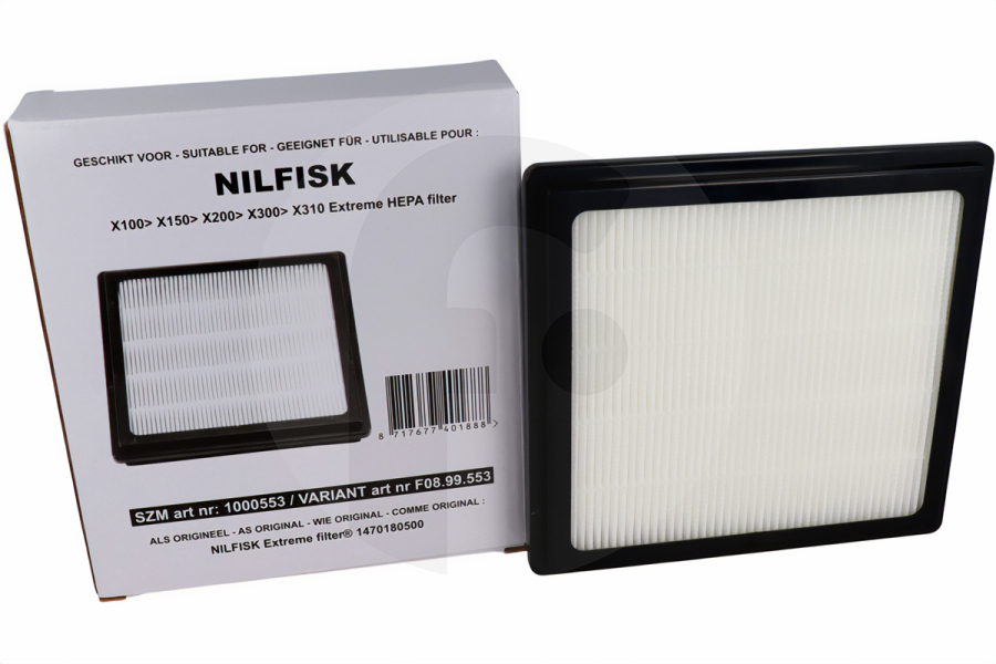 Nilfisk Fiyo Aspiradora Filtro (Filtro Hepa H14)  aspiradora 1470180500 apto para entre otros Serie Extreme X110