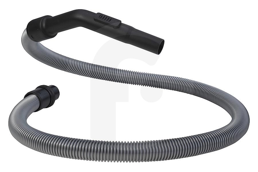 Nilfisk Aspiradora Manguera de aspiradora (tubo flexible) completa para Nilfisk ⌀ 32mm con empuñadura de pistola (mango) y pieza de conexión (prensaestopas) gris negro aspiradora 12018001 apto para entre otros CDF2010, CDF2040, GD1000, GD910