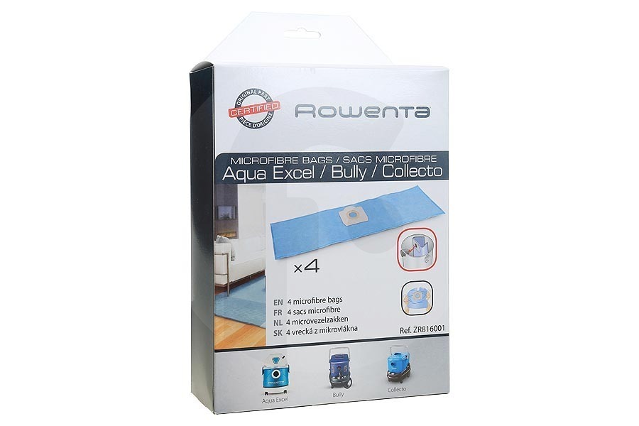 Rowenta ZR816001 Aspiradora Bolsas para aspiradora modelo Bully ZR816 apto para entre otros RU600 / 630-800-100-36-RB14