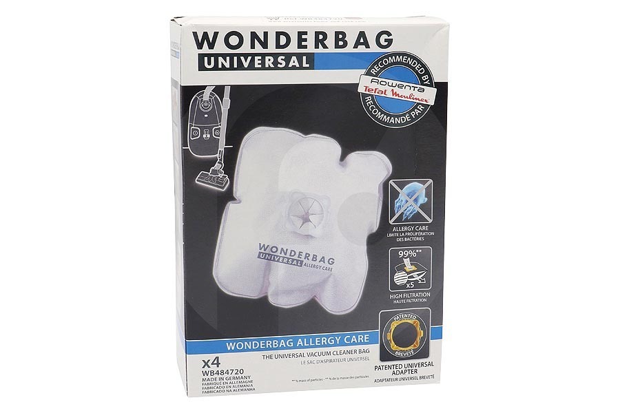 Rowenta Aspiradora Wonderbag Endura Universal Bolsas Aspiradora WB484720 apto para entre otros RO5825, RO5921