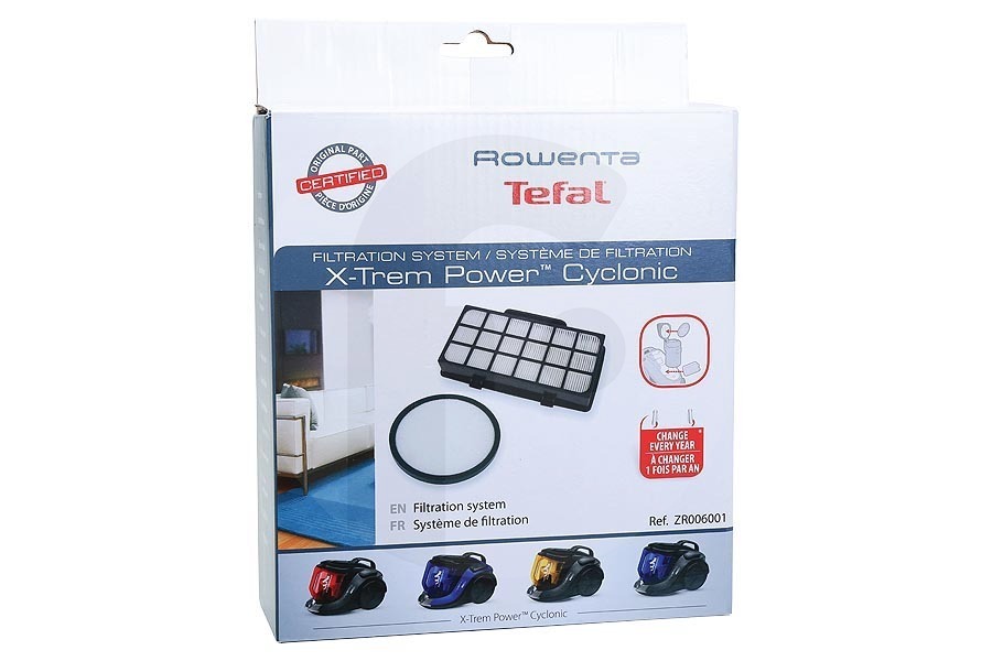 Rowenta Staubsauger Rowenta / Tefal Filtersatz X-Trem Power Cyclonic mit rundem waschbarem Motorfilter und Mikrofilter Staubsauger ZR006001, ZR-006001